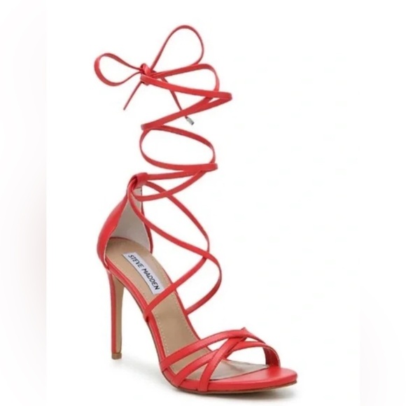 Steve Madden Stunir Red Strappy Heeled Sandals size 8.5 - Picture 2 of 8
